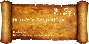 Munzár Szilvána névjegykártya